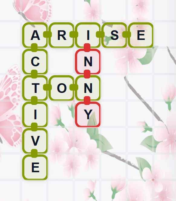 Check results showing valid words in green and invalid in red